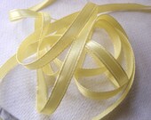 Vintage 1940's American Satin Ribbon 1/4 inch -Milliners Stock- Gorgeous True Yellow