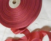 Vintage 1930's-40's French Woven Ribbon -Milliners Stock- 5/8 inch Russian Red