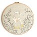 Embroidery Hoop Art - Reindeer Textile illustration in gold, pink & brown - large 10" hoop