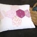 Patchwork Pillow Cover - Hexagons or Honeycomb Patchwork cushion in purple and pink 16 x 12