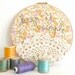 Doily Wall Art Embroidery Hoop - 'Keep it simple' in yellow and purple - 8" hoop