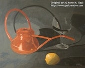 Copper Oil Can original acrylic painting