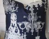 BLUE CHANDELIER  one 20 inch accent pillow toss pillow cover