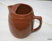 Brown Ceramic Pitcher Retro Kitchen Chocolate  Country Vintage