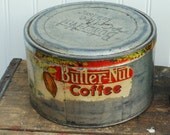 Butternut CoffeeTin Antique Mid Century