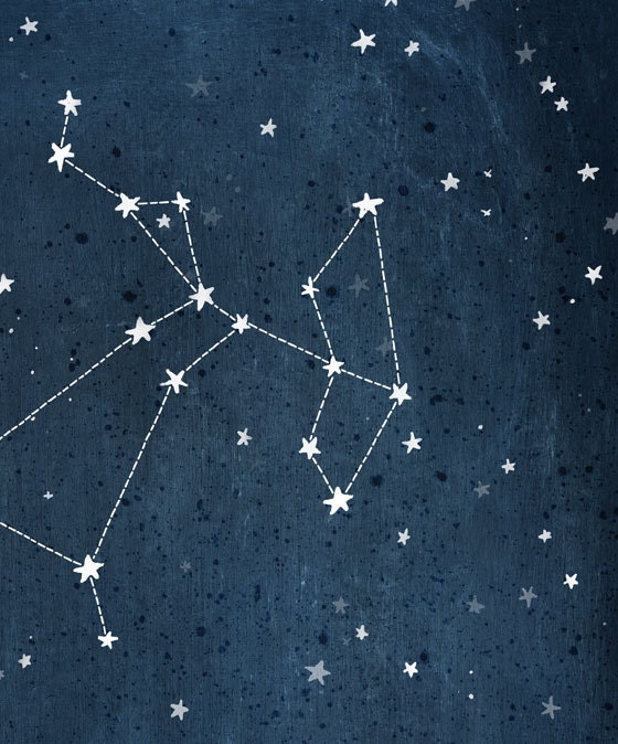 Personalized Zodiac Constellation print - 13 x 19 - Twelve Astrological signs available