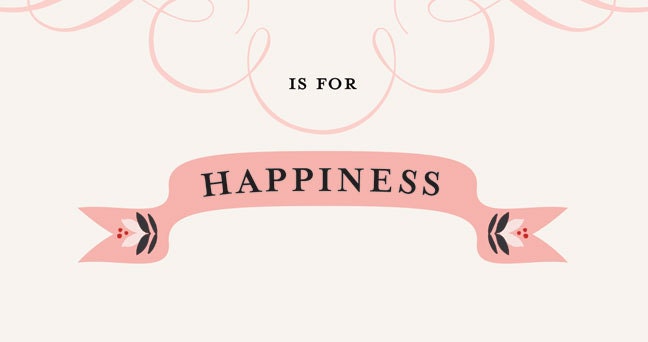 H is for HAPPINESS art print - typographical poster - 8.5X11