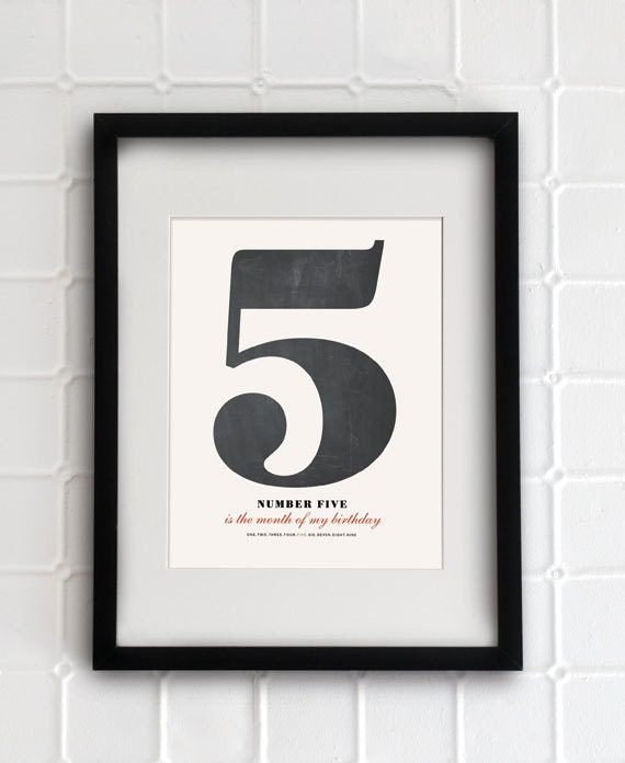 Pick a number- 8.5"x11" - Personalized Number Poster art print