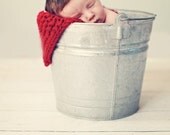 Knit Baby Chunky Mini Blanket Afghan Photo Prop Red