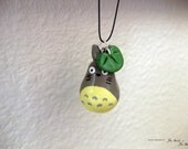 Totoro with Leaf Charm Pendant