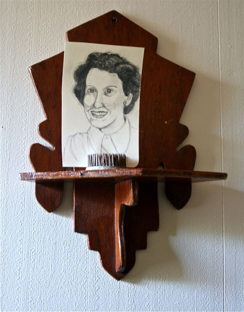 Vintage Small Wooden Display Shelf