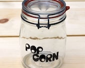 Vintage 3/4L Popcorn Cannister Glass Jar