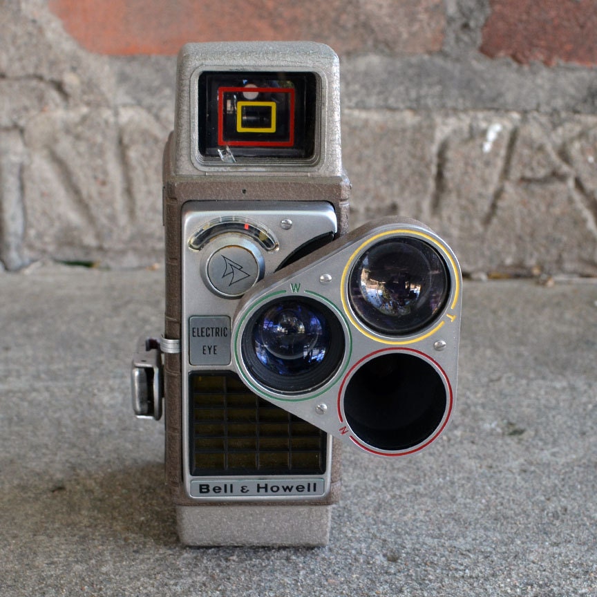 Vintage Bell and Howell Electric Eye Turret Lens Movie Camera