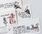 Alice In Wonderland Quote Gift Tag Set
