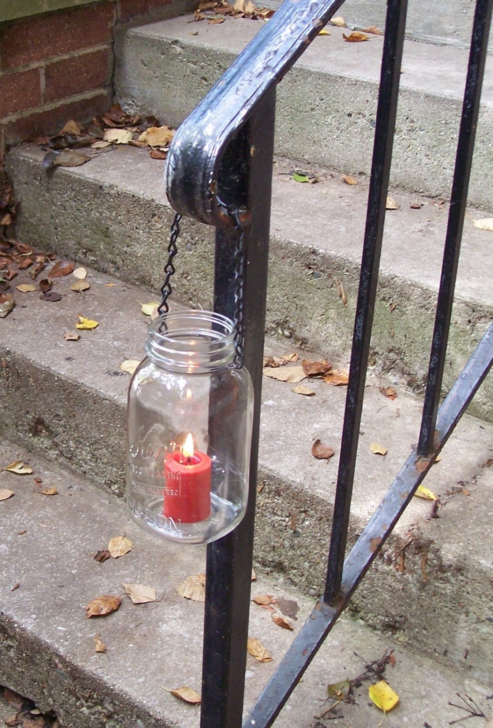 One Clear Hanging Jar Lantern or Vase for your Handmade Wedding Decor