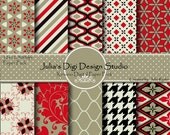 Digital Paper Pack - Kimono Collection - 10 Digital Papers - 12x12 300DPI