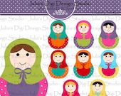 Matryoshka Doll Digital Clipart Set