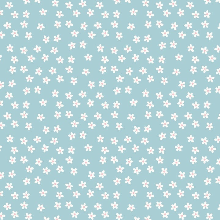 Bloom and Grow by My Mind's Eye for Riley Blake - 1 Yard Little Blue Blossoms