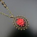 Gothic Necklace Victorian Rose Cameo Ruby Red Flower, Wedding Bridal Bride Groom Noir Vampire Steam Punk Womens Gothic Jewellery Jewelry