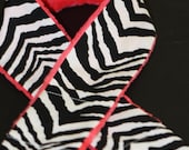 Camera Strap Slipcover Black and White Zebra with Watermelon Minky slip cover Free Lens Cap Pocket