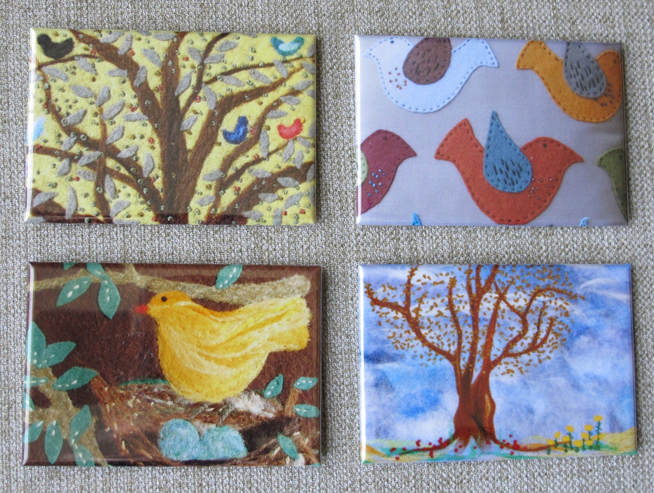 Bird Lover's Magnets: 4 Fiber Art Designs by Georgianne Holland