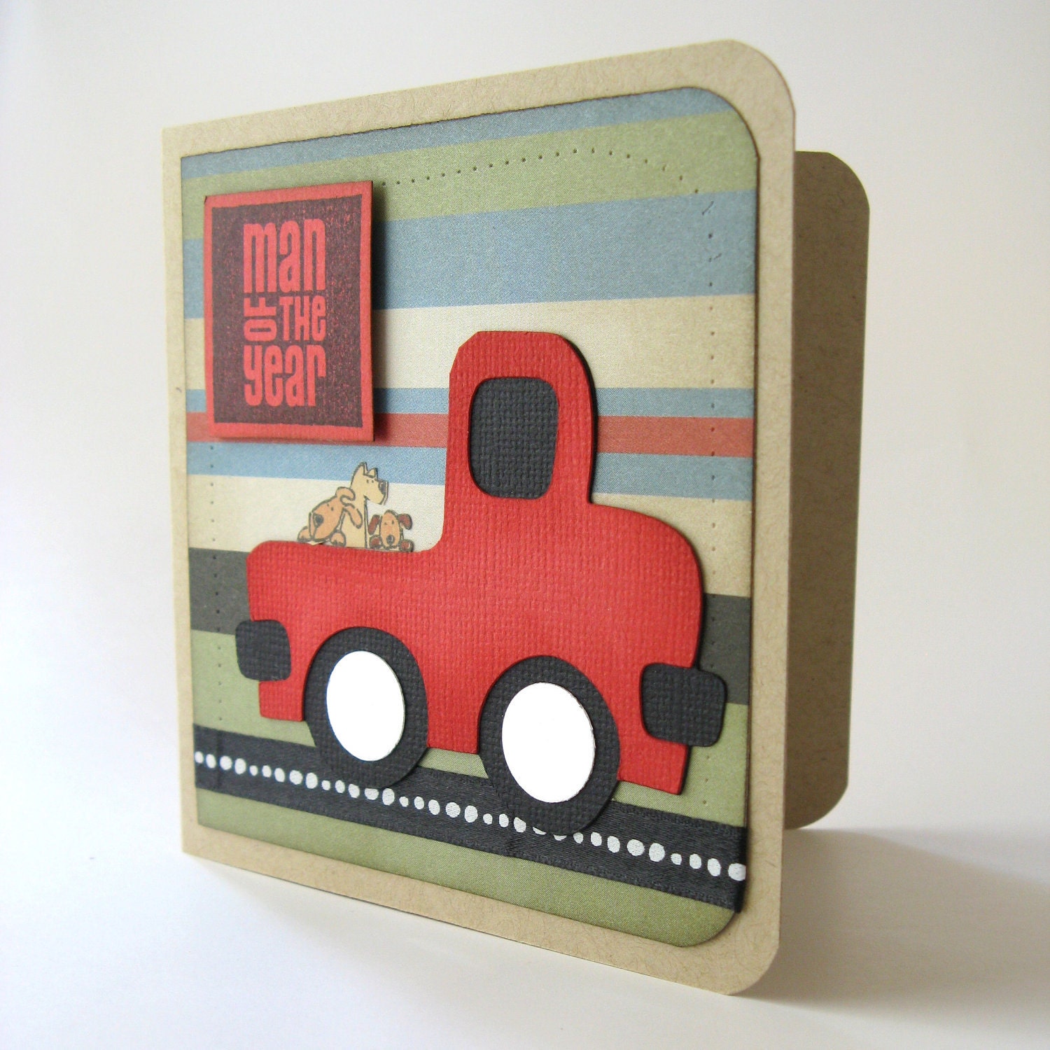 Fathers Day Card - Man of the Year - Pop-Up Gift Card Holder