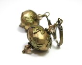 Vintage Style Czech Glass Earrings, Metallic, Honey Gold, Womens Accessories, Shimmering, Gifts for Her, Fashion Jewelry, Dangle Earrings