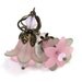 Vintage Style Flower Earrings, Pink, Grey, Lucite, Swarovski