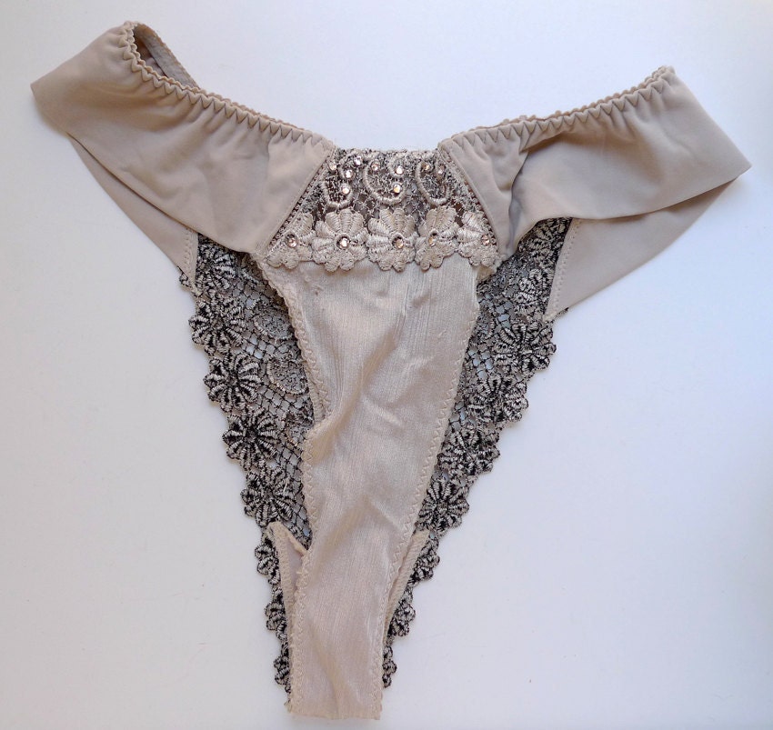 Sparkly Burlesque Set Bra Panties Swarovski Crystals Knickers