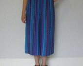 vintage. multi print heavy pleat skirt