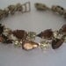 Vintage Leru 7 inch topaz and yellow rhinestone bracelet
