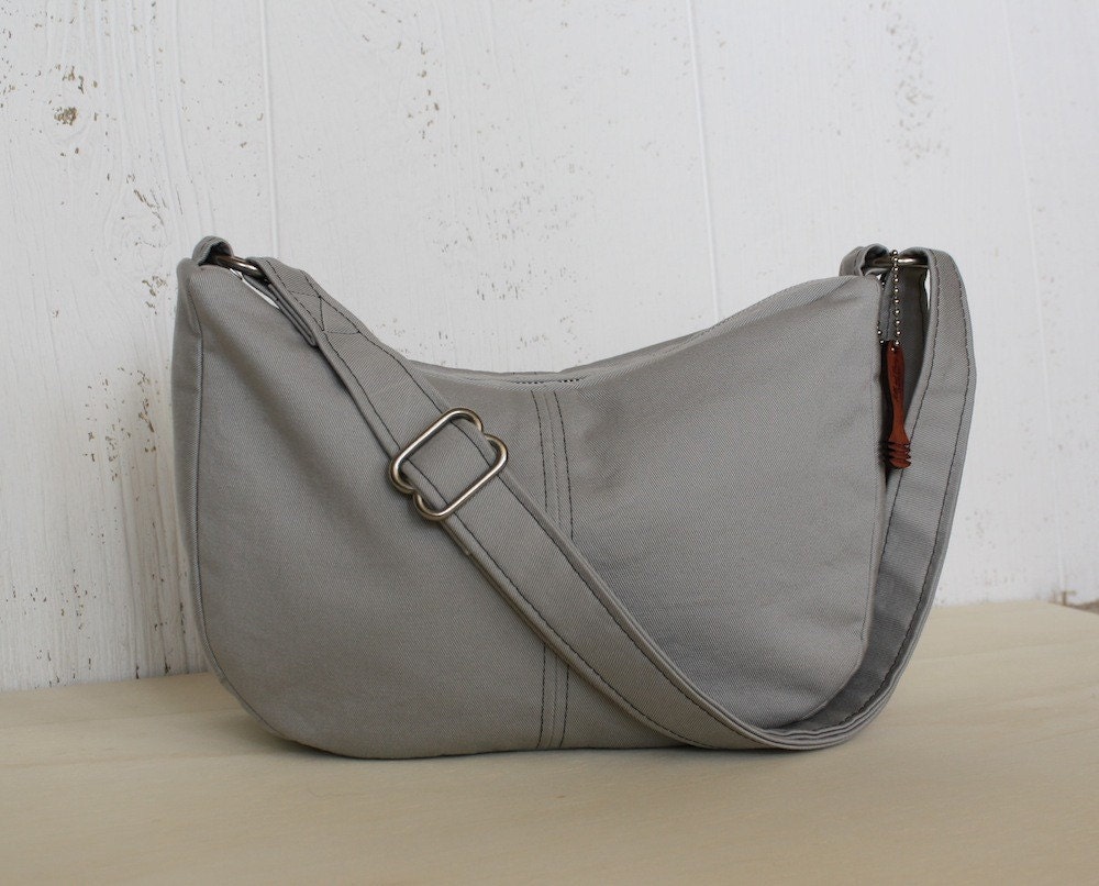Handmade Mini Hobo in Light Gray