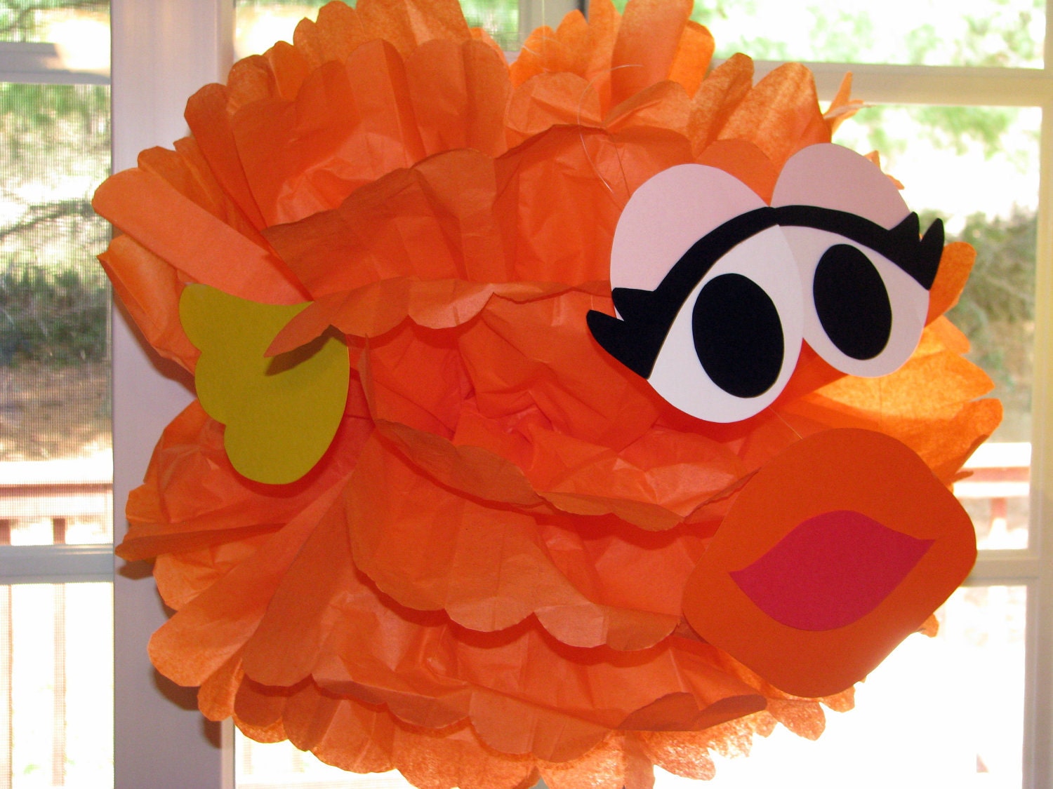 Orange Goldfish tissue paper pompom kit, inspired by "Dorothy, Elmo's Goldfish" from Sesame Street Il_170x135