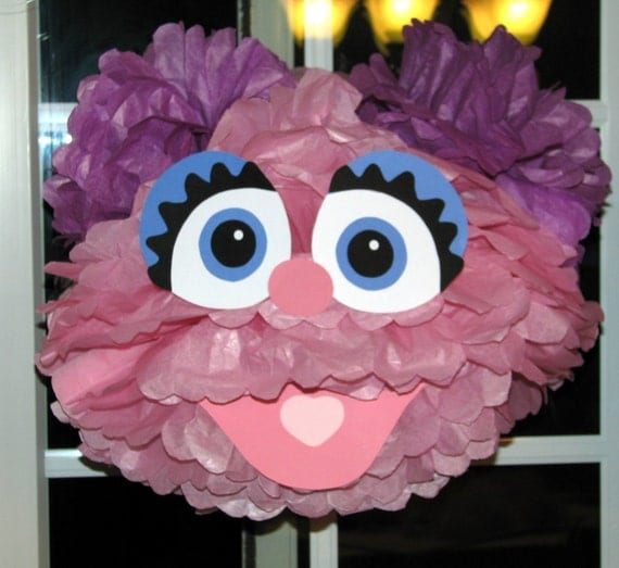 Pink Monster tissue paper pompom kit, inspired by "Abby Cadabby" from Sesame Street Il_570xn