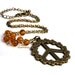 Peace Sign Necklace. Hippie Chic. Peace and Love Necklace. Brass Chain and Bead Necklace. Statement Necklace