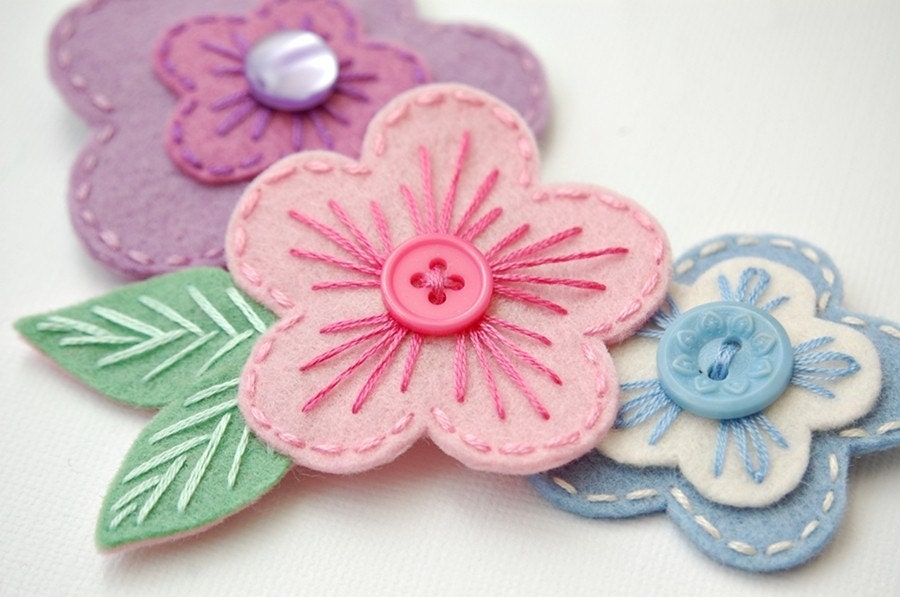 Pastel Blossoms Hair Clip Set