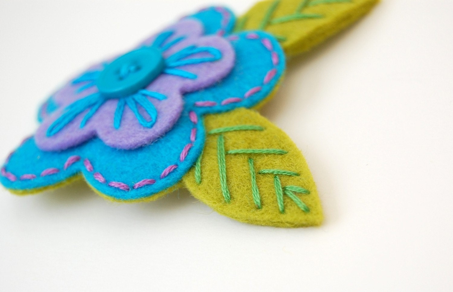 Purple and Turquoise Blossom Hair Clip