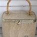 Vintage Italian Designer Straw Box Purse Bag Vegan