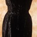 Res for Obsidian /// Vintage 1950s Wiggle Dress XS 0 Black Velvet Hourglass LBD Party Cocktai