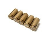 5 Brass Bullet Shell Casings, Polished .40 Caliber Bullet Shells, Spent Casings, Steampunk Jewelry Supplies