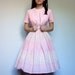 Pastel Pink Dress Gingham Full Skirt 2 Piece Spring Fashion Garden Party Dress - Extra Small XXS/ XS