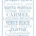 Subway Art Sign California Beaches Typography Print 10x20