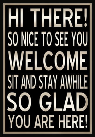 Hello and Welcome Subway Art Sign Style 5x7 Typography Print in an 11x14 mat