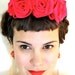 Frida Fascinator: Fuchsia Felt Rose Headpiece