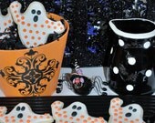 Polka Dotted Ghost Decorated Sugar Cookies (12)