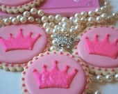 Sparkly Princess Crown Decorated Sugar Cookies (12)
