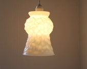 Glacier - Large Textured White Milk Glass Vase Pendant Light - E. O. Brody Co. - One Of A Kind UpCycled BootsnGus Lighting Fixtures