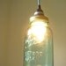UpCycled ReCycled QUART SIZED ART Blue BALL Mason Jar Catch A FireFly Hanging Pendant Lighting Fixture