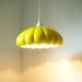 RESERVED for Optryo - Ceramic Spring Daisy Lamp Sunshine Yellow Ribbed Bowl Hanging Pendant Lighting Fixture