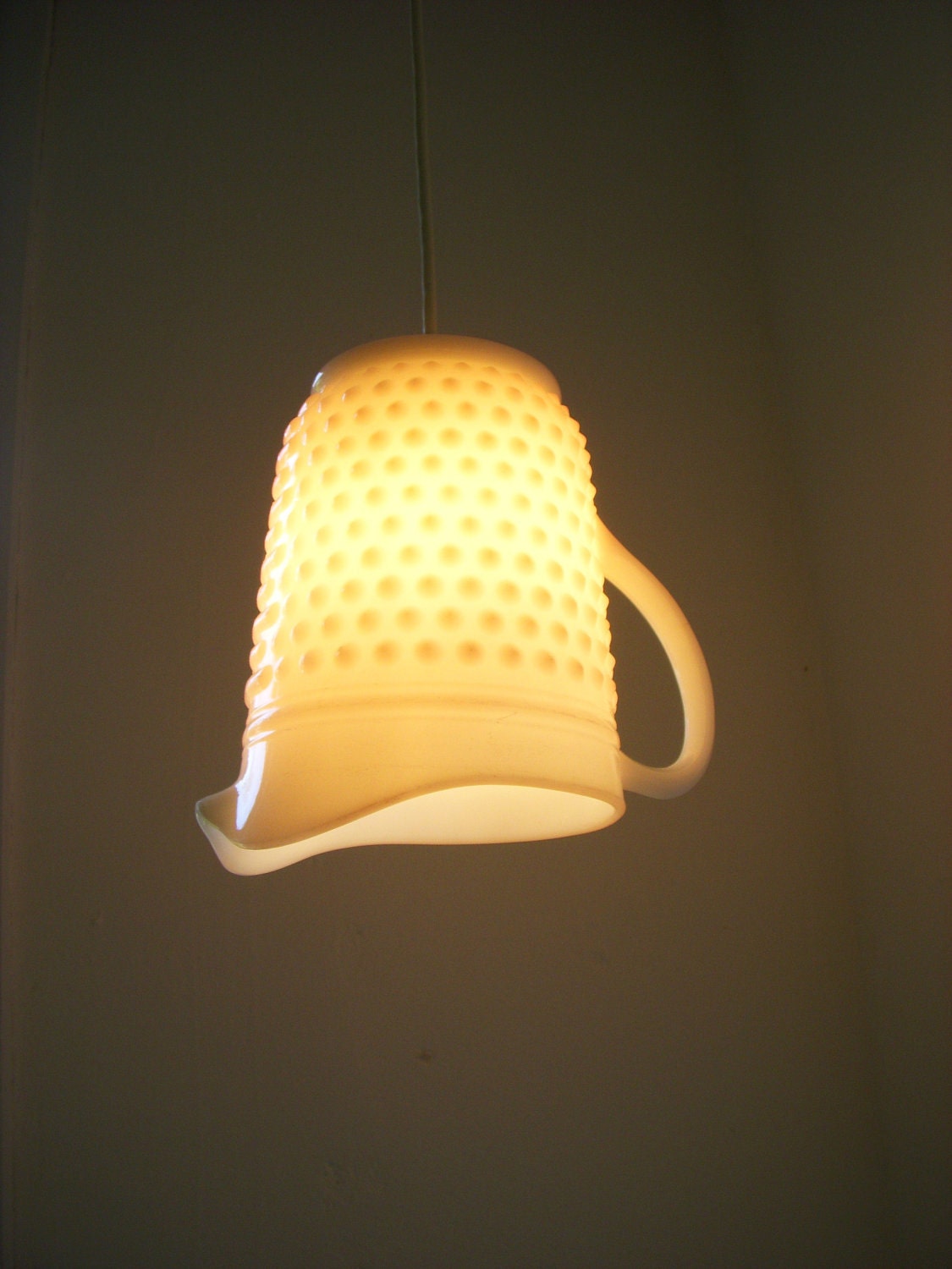 Reserved - Hobnail Milkglass Pendant Light